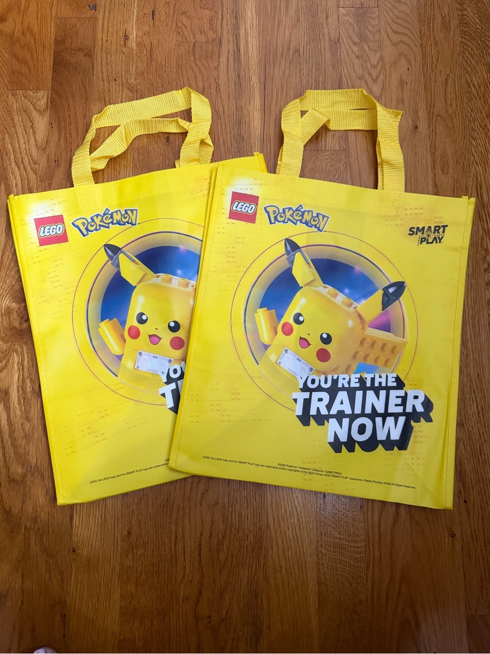 Set of 2 - LEGO Pokémon x Target “You’re the Trainer Now” Pikachu Tote USA Promo
